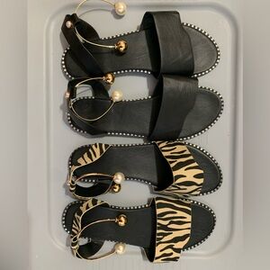 Fairly brand new summer ankle pearl strap sandals.